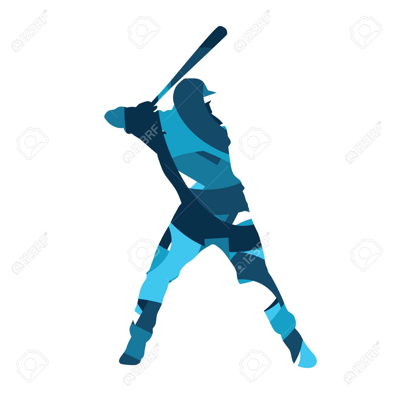 Baseball, Abstract Blue Baseball Player, Vector Silhouette Royalty Free  SVG, Cliparts, Vectors, and Stock Illustration. Image 55399508., image size:1300x1300
