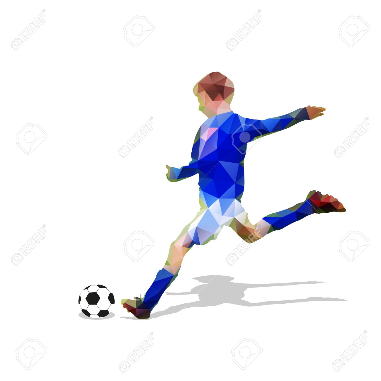 soccer player kicking ball