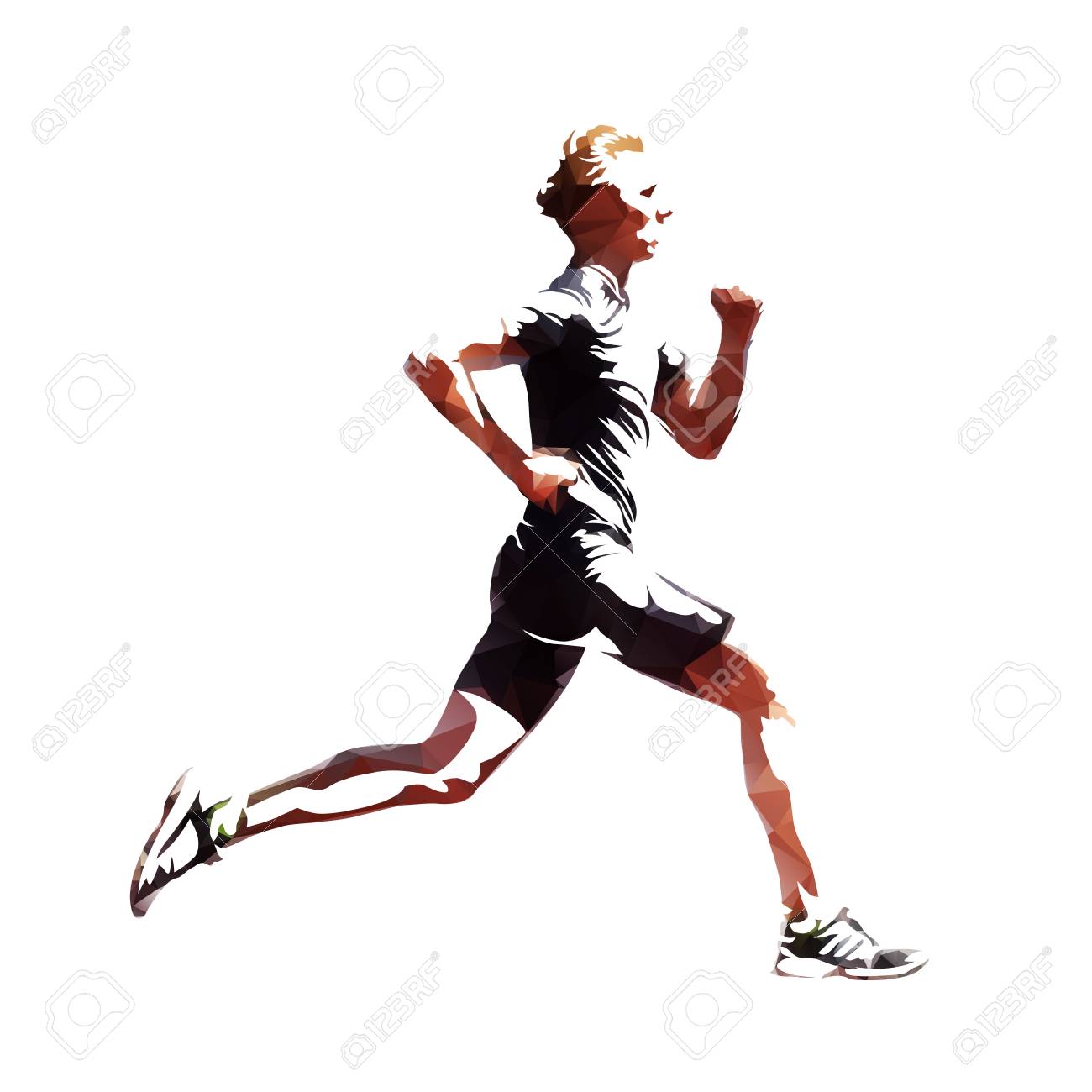 Running Man Isole Illustration Vectorielle Geometrique Abstraite Vue De Cote Clip Art Libres De Droits Vecteurs Et Illustration Image 8763