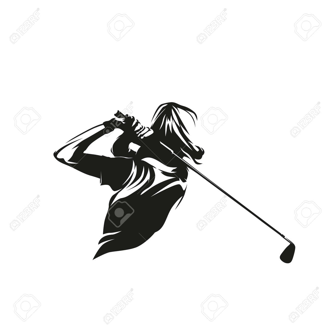 Golf, Female Golfer, Abstract Isolated Vector Silhouette. Golf Swing Logo  Royalty Free SVG, Cliparts, Vectors, and Stock Illustration. Image  188876498., image size:1300x1300