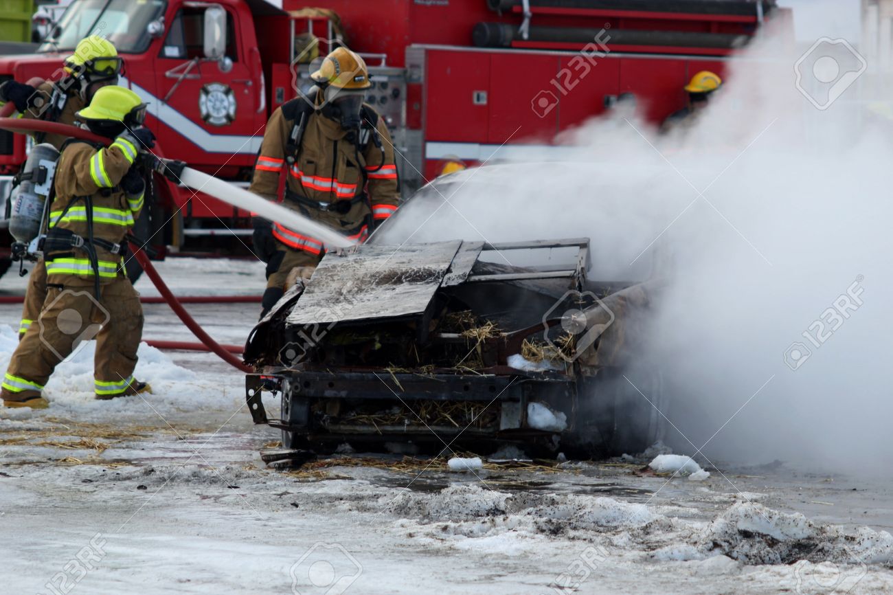 firefighters putting out a