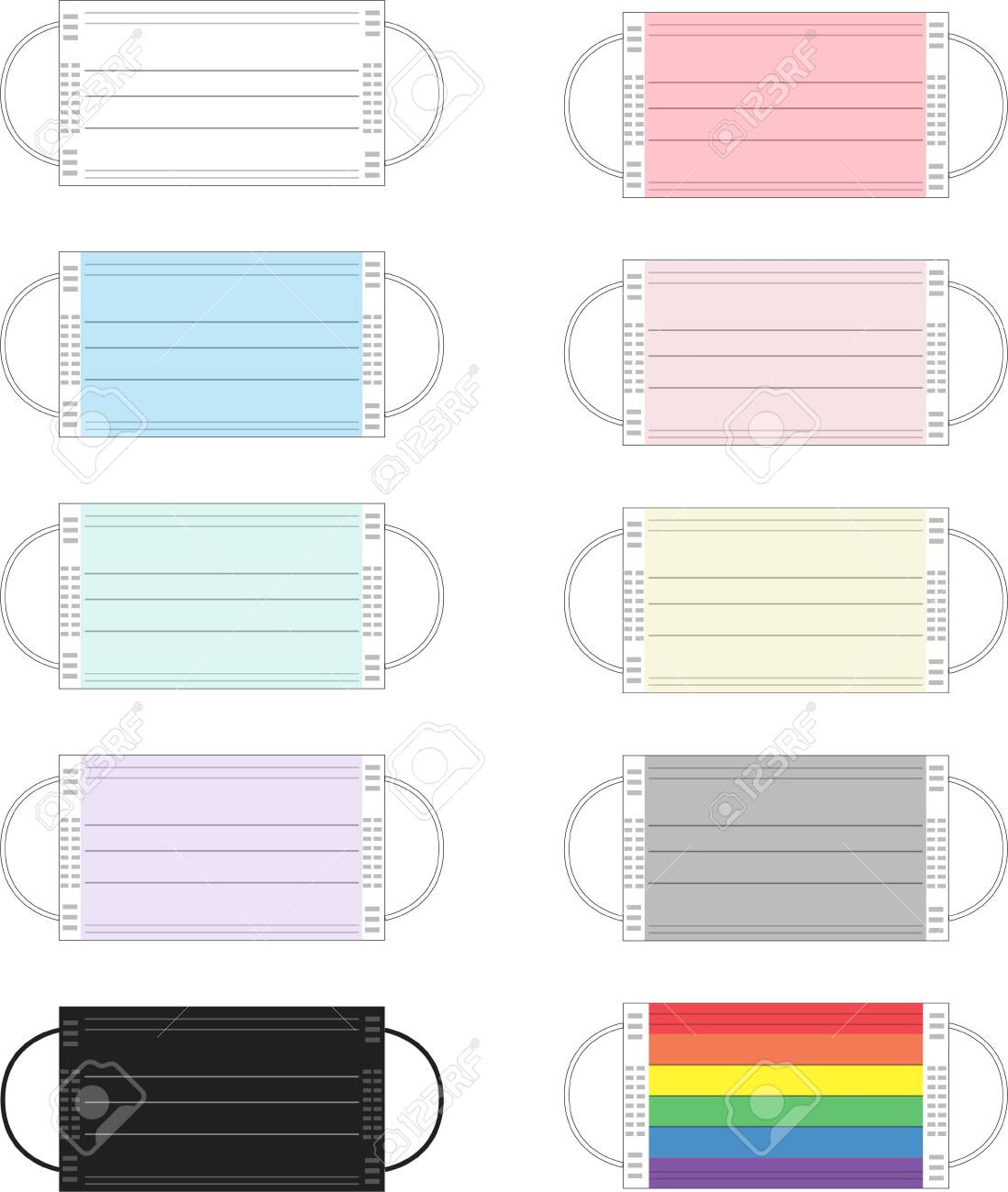 Download 10 Face Mask Designs Illustration Includes Colors In Pink Baby Royalty Free Cliparts Vectors And Stock Illustration Image 143756488 PSD Mockup Templates