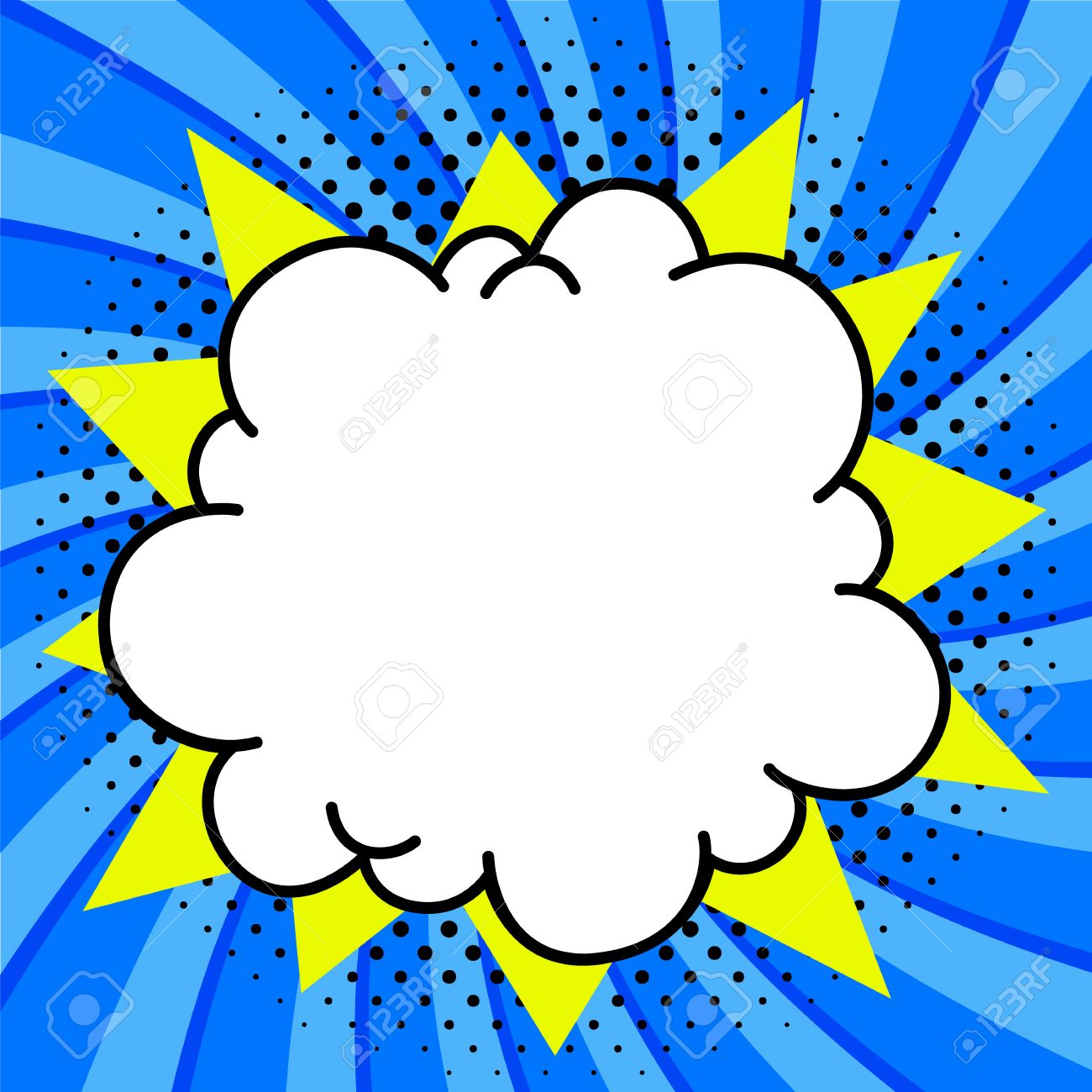pop art styled speech bubble template for your design clear