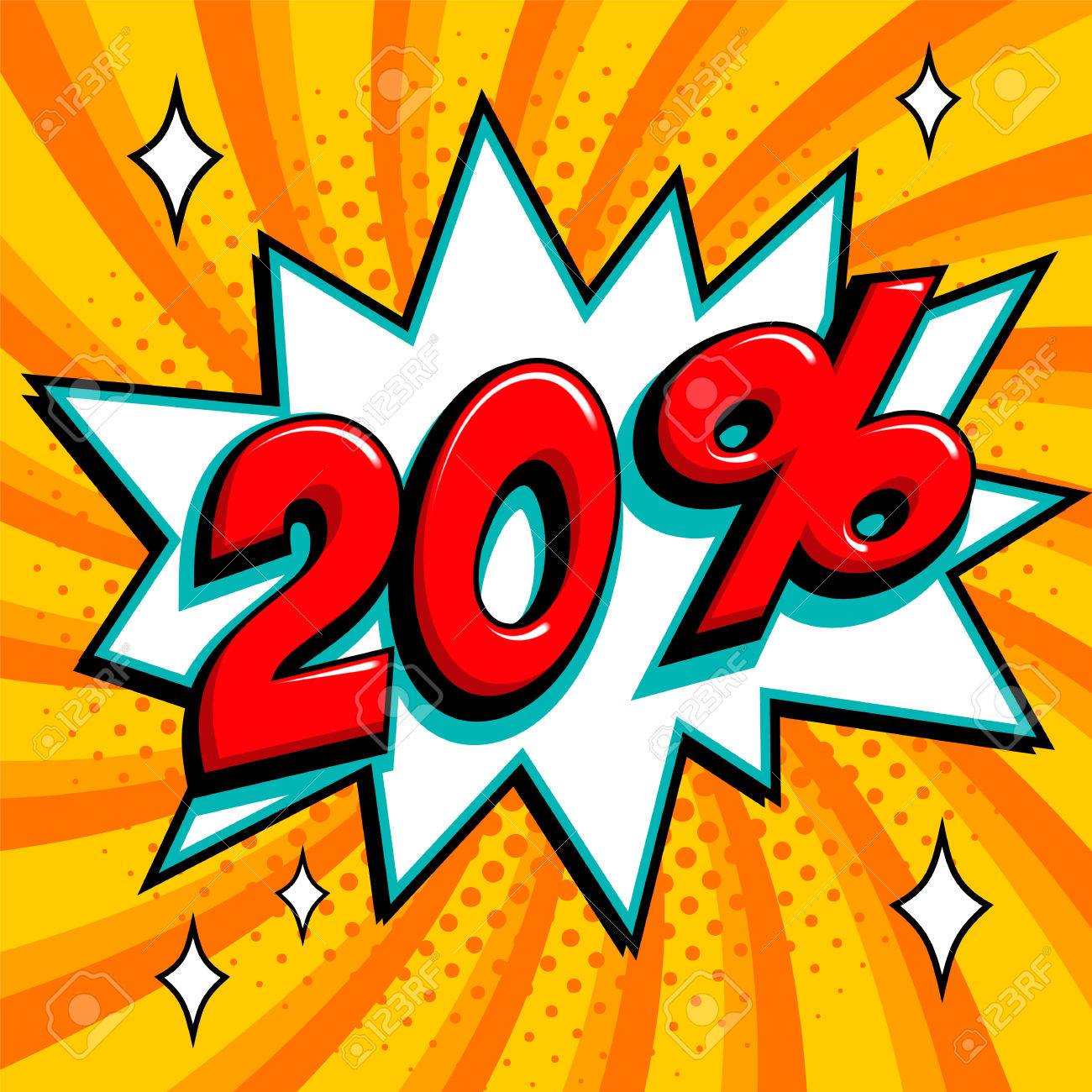 Orange Super Sale Web Banner Twenty Percent 20 Off Sale On Orange