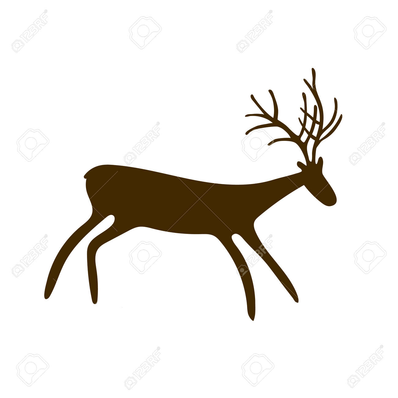 Deer Cave paintings - ancient hand-painted petroglyphs. Prehistoric animals in a primitive tribal style. Vector illustration. - 159247056 Deer Cave paintings - ancient hand-painted petroglyphs. Prehistoric animals in a primitive tribal style. Vector illustration. - 159247056
