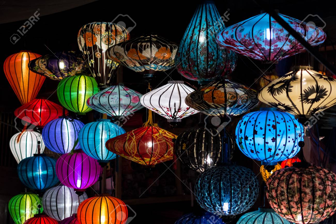 small hanging paper lanterns