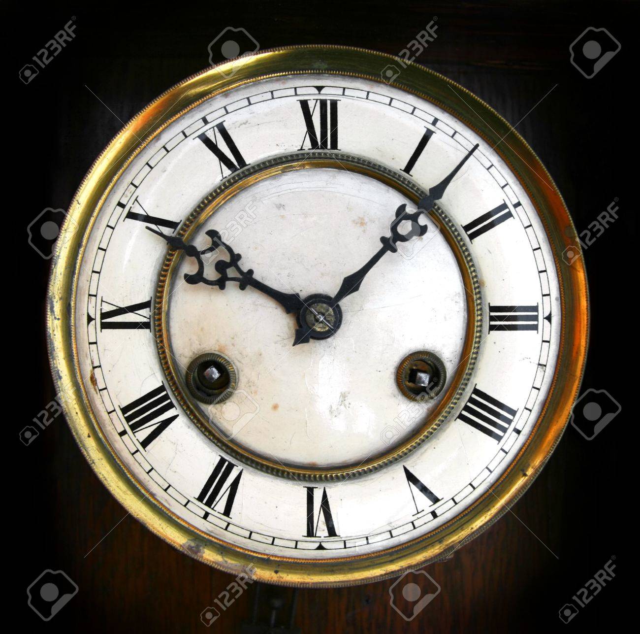 antique clock face with roman numerals stock photo picture and