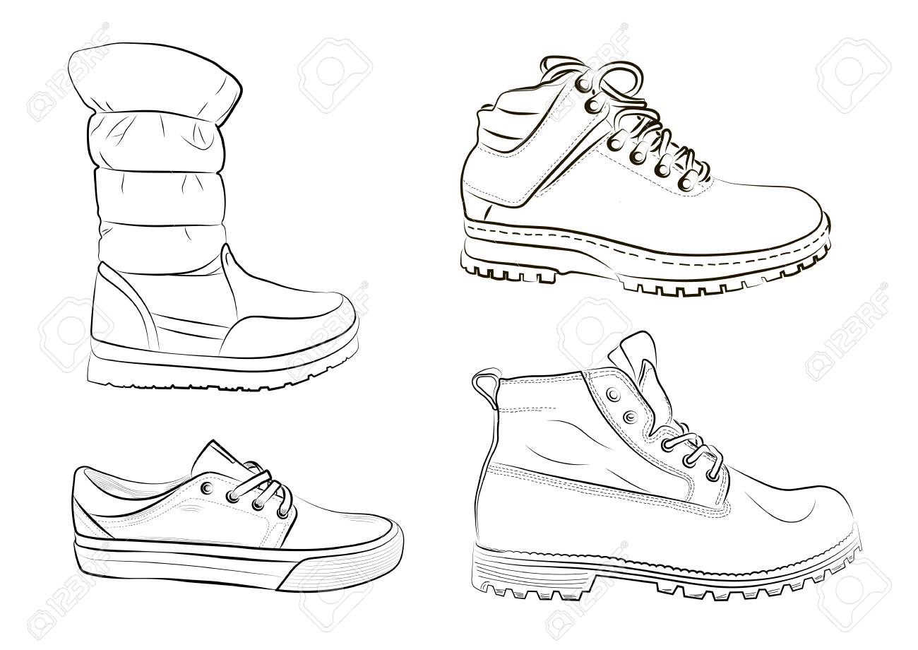 Vektor Skizze Illustration Herrenschuhe Vektor Skizze Illustration Herrenschuhe