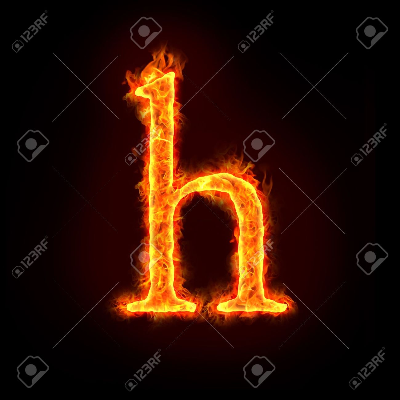 Fire Alphabets In Flame, Small Letter H Stock Photo, Picture And ...