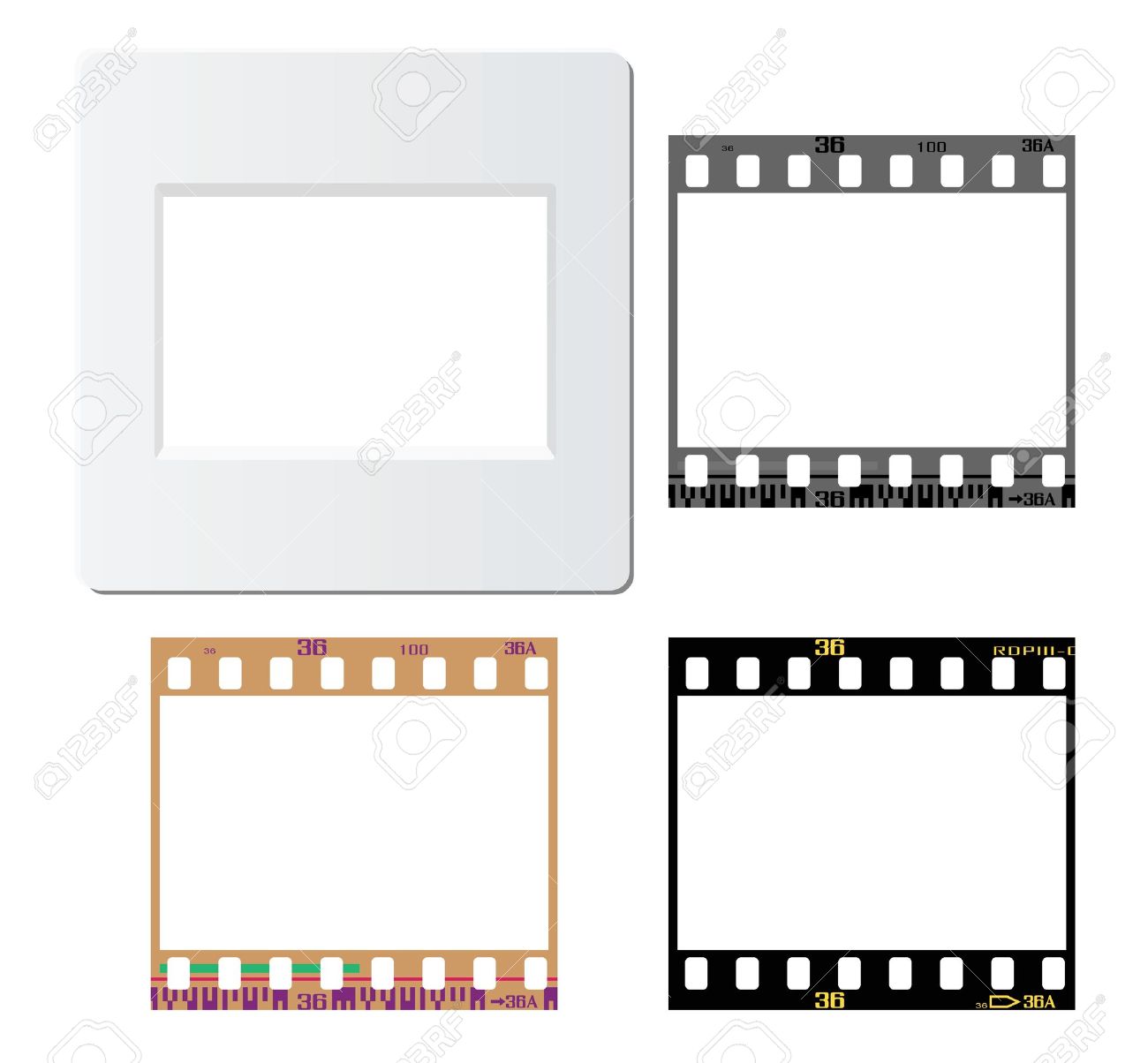 Conjunto De Montaje De Diapositivas Marco De Diapositiva Marco Negativo Para Uso De Diseno Diferentes Ilustraciones Vectoriales Clip Art Vectorizado Libre De Derechos Image 10598915