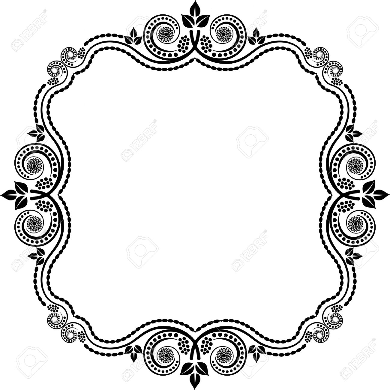 square frame with floral