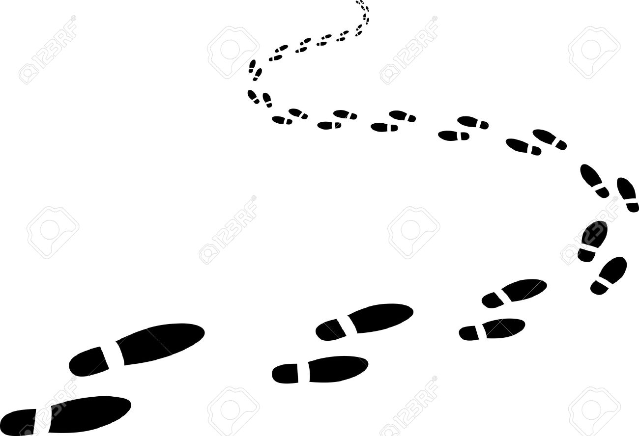 receding footprints royalty free cliparts vectors and stock