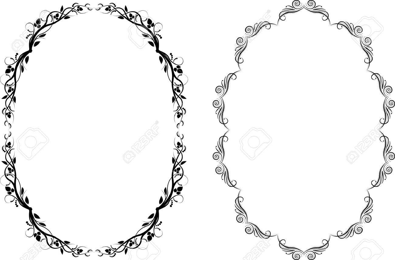 silhouette of oval frames royalty free cliparts vectors and stock