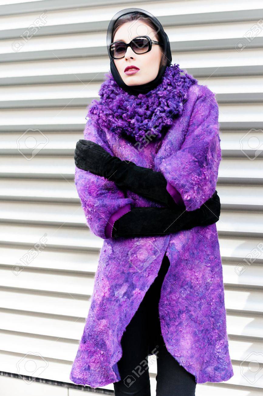 bright purple coat