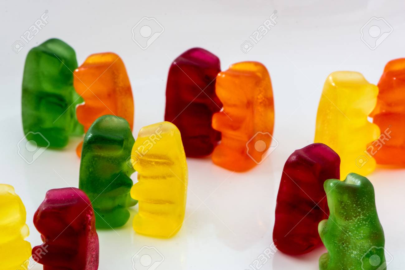 each colored bear of