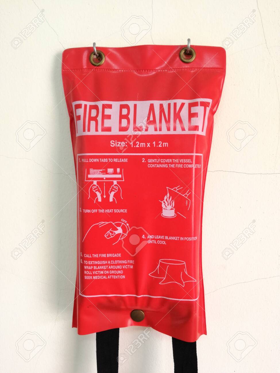 Fire Blanket displayed in laboratory - 128417084 Fire Blanket displayed in laboratory - 128417084