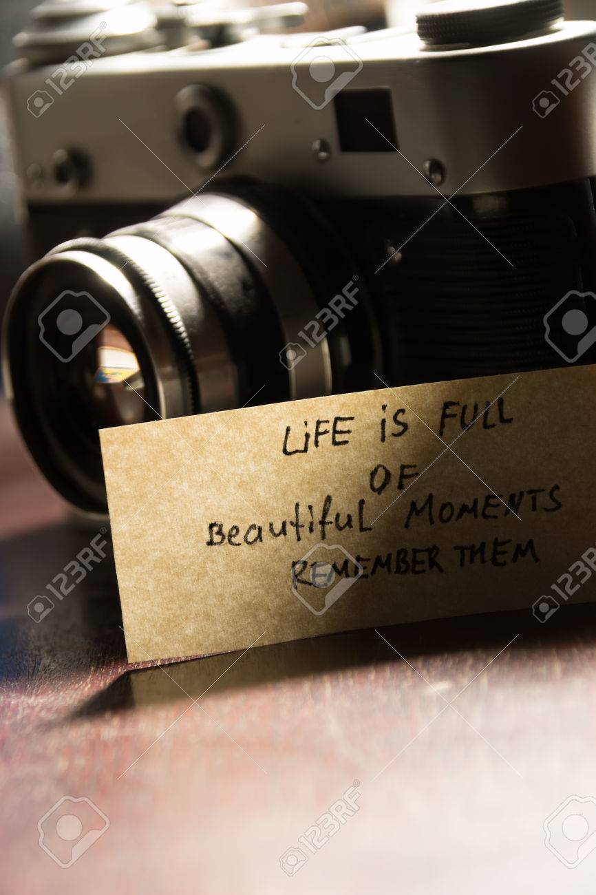 photo camera and quote
