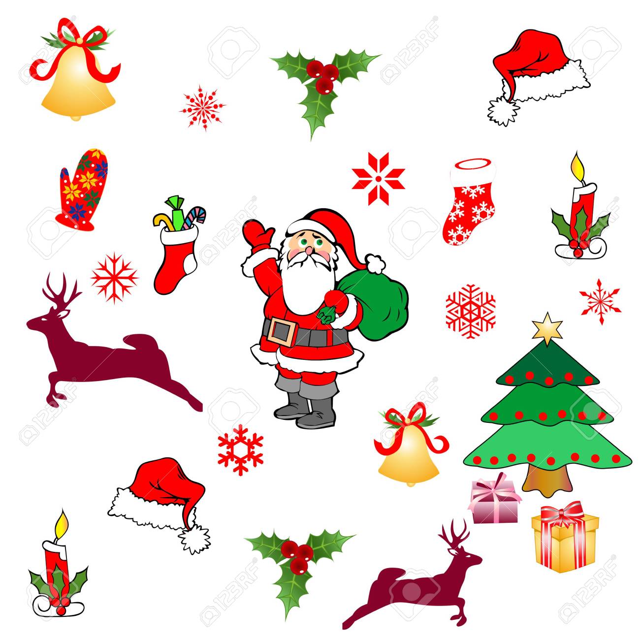 新年あけましておめでとうございます メリー クリスマス カード クリスマスや年賀状をオブジェクトします のイラスト素材 ベクタ Image