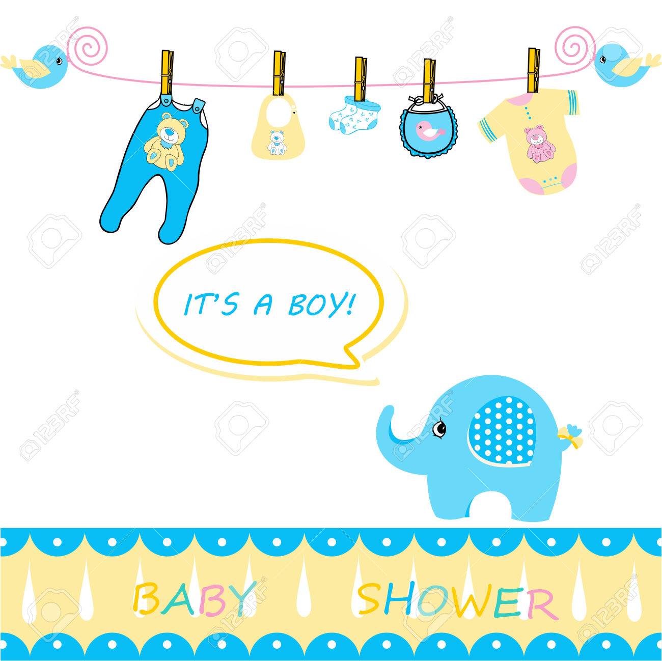 baby boy announcement card