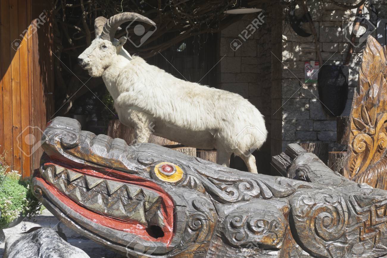 big stuffed goat