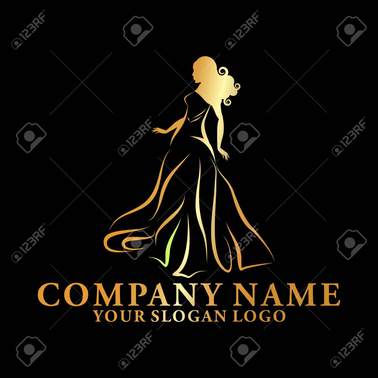 Logo Fancy Dresses For Beautiful Women Royalty Free Cliparts
