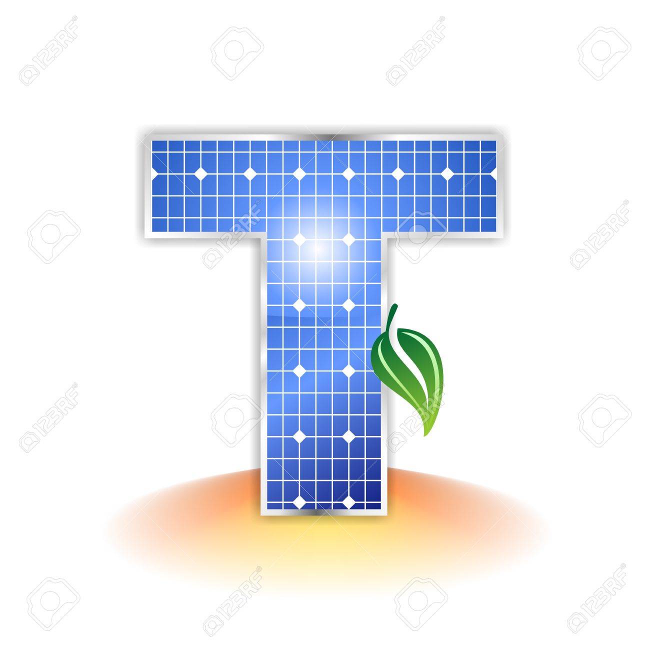 solar panels texture alphabet capital letter t icon or symbol stock capital letter t