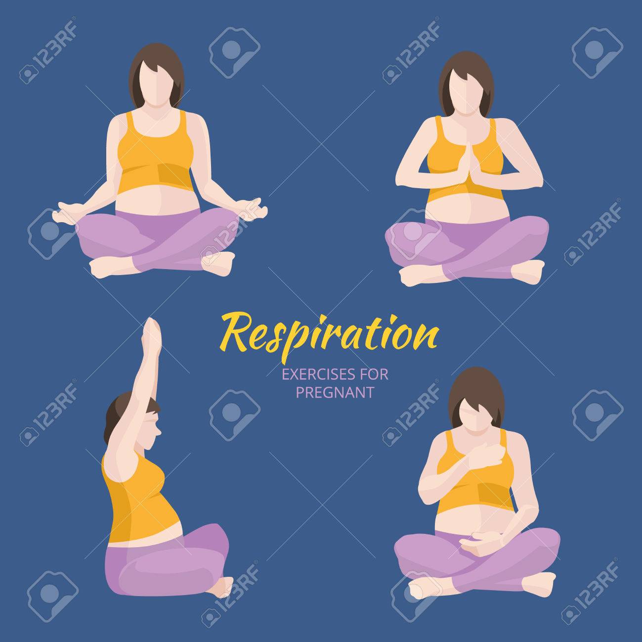 Pregnant Woman Breathing Exercises Yoga Asana Royalty Free Cliparts Vectors And Stock Illustration Image 51433007