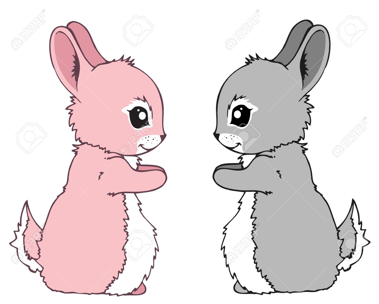 cute cartoon rabbits royalty free cliparts vectors and stock