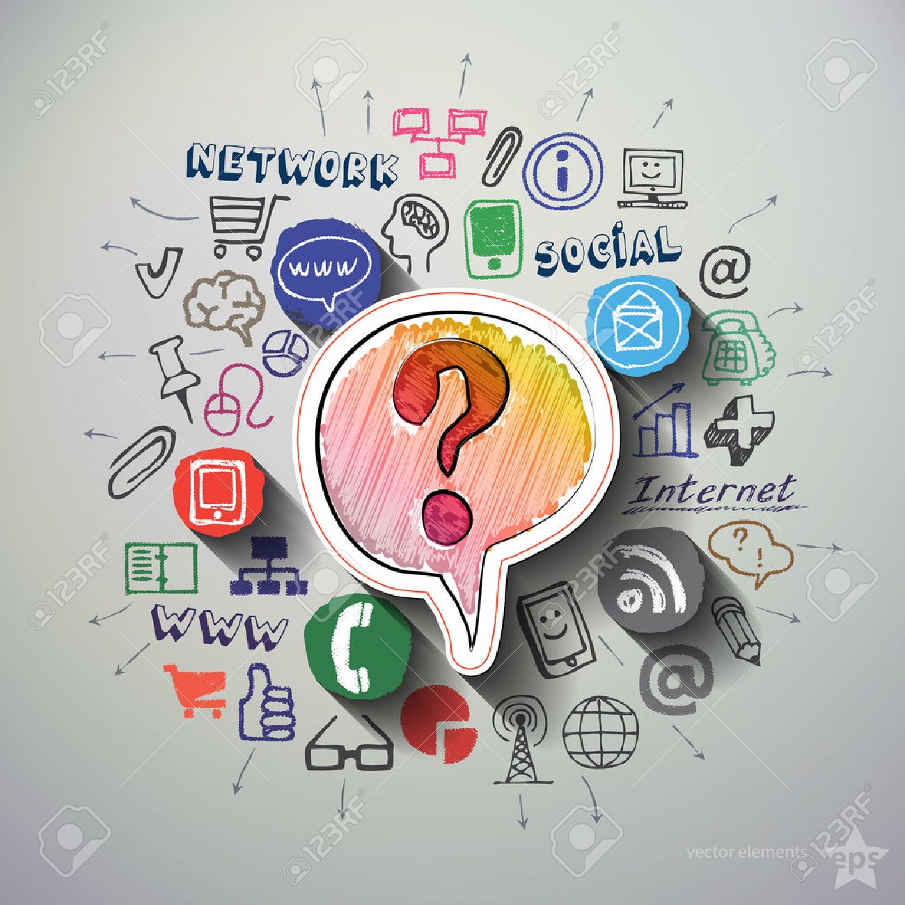 Social media collage with icons background. Vector illustration - 34126103 Social media collage with icons background. Vector illustration - 34126103