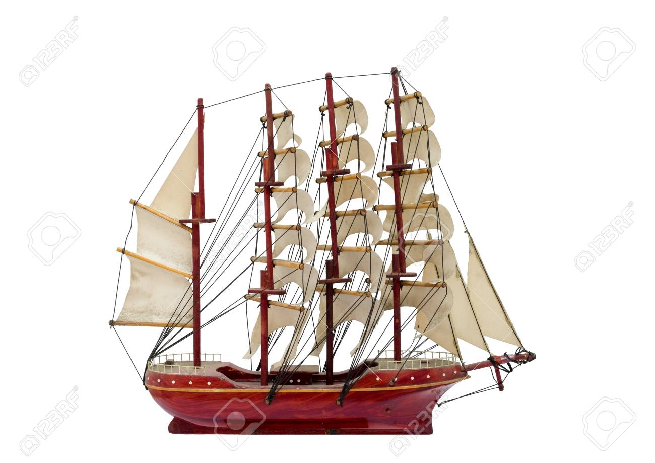 Barque Ship Gift Craft Model Wooden Isolated White Background Stock Photo Picture And Royalty Free Image Image
