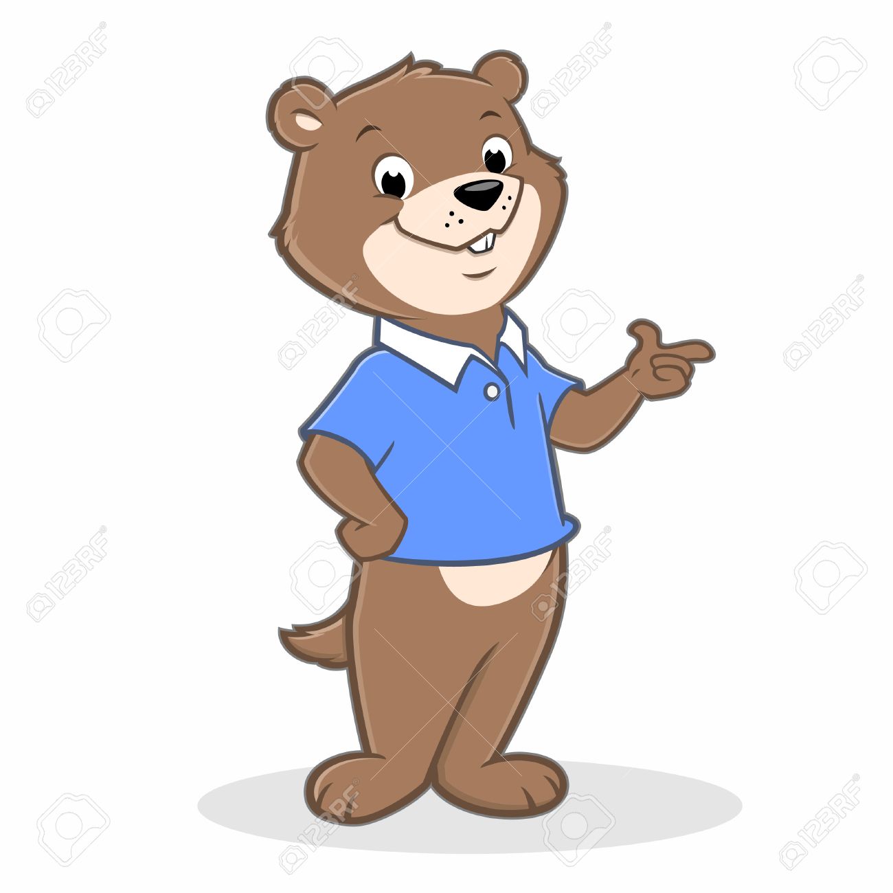 vector illustration of a cute cartoon gopher for design element
