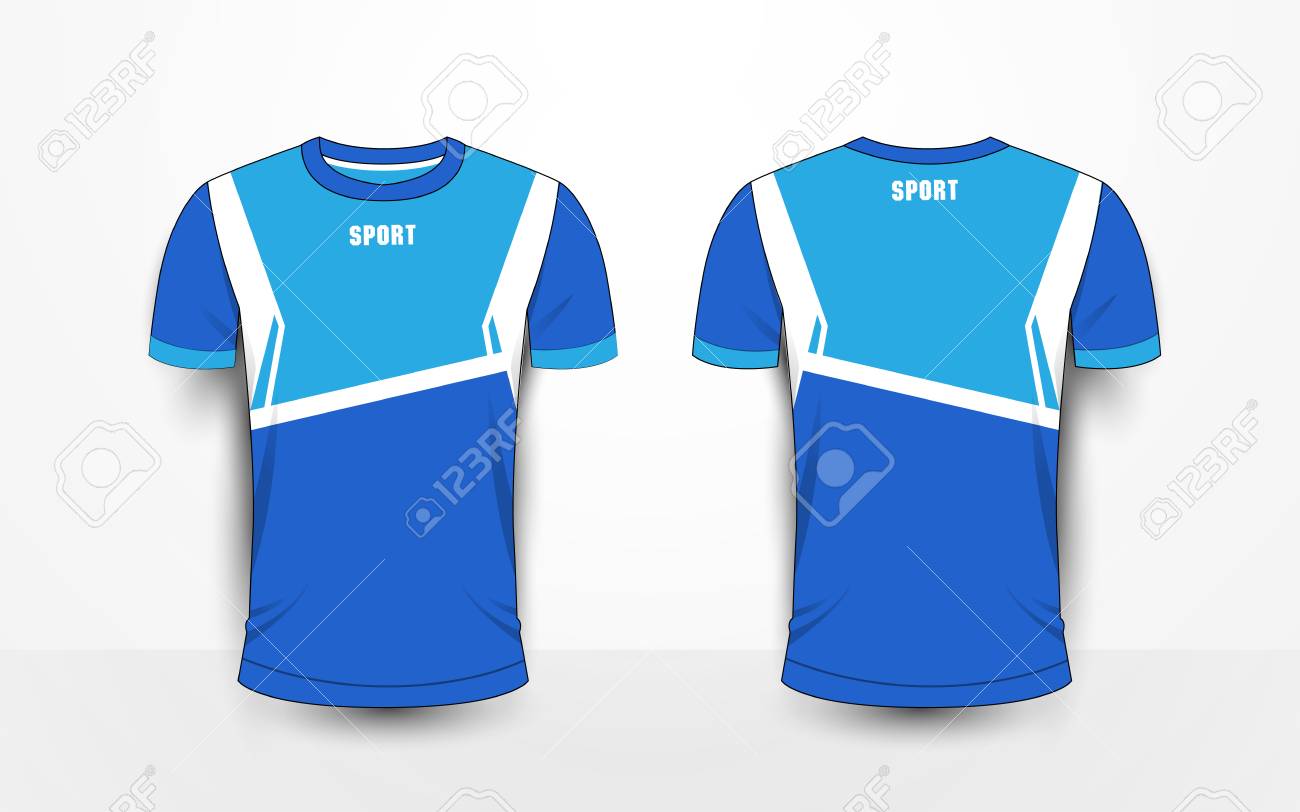 blue and white football shirt