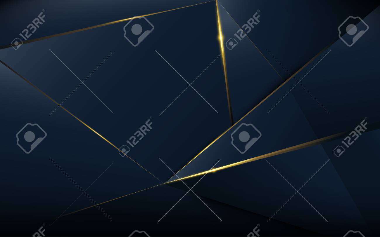 Abstract polygonal pattern luxury dark blue with gold - 104715202 Abstract polygonal pattern luxury dark blue with gold - 104715202