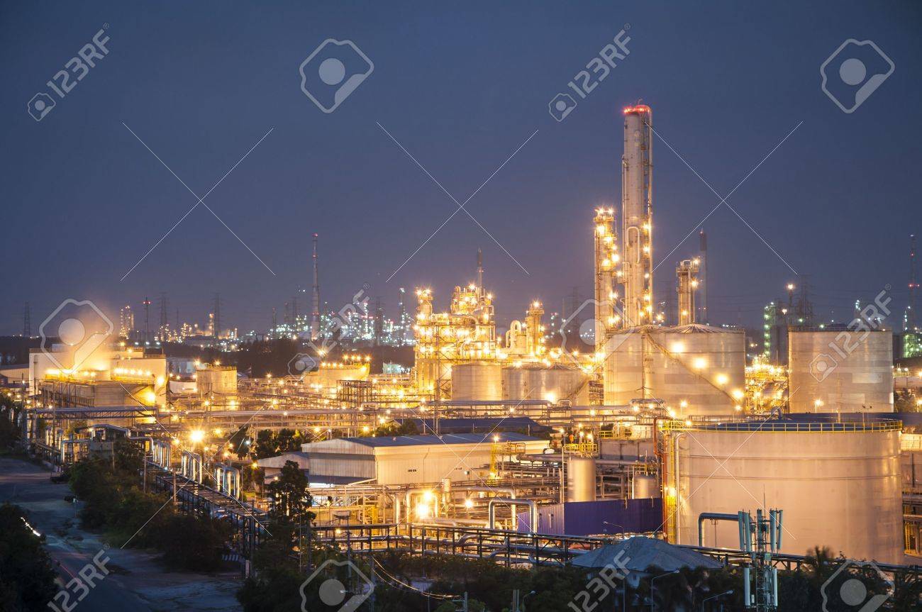 Night scene of chemical plant , Eastern of Thailand - 18002856 Night scene of chemical plant , Eastern of Thailand - 18002856