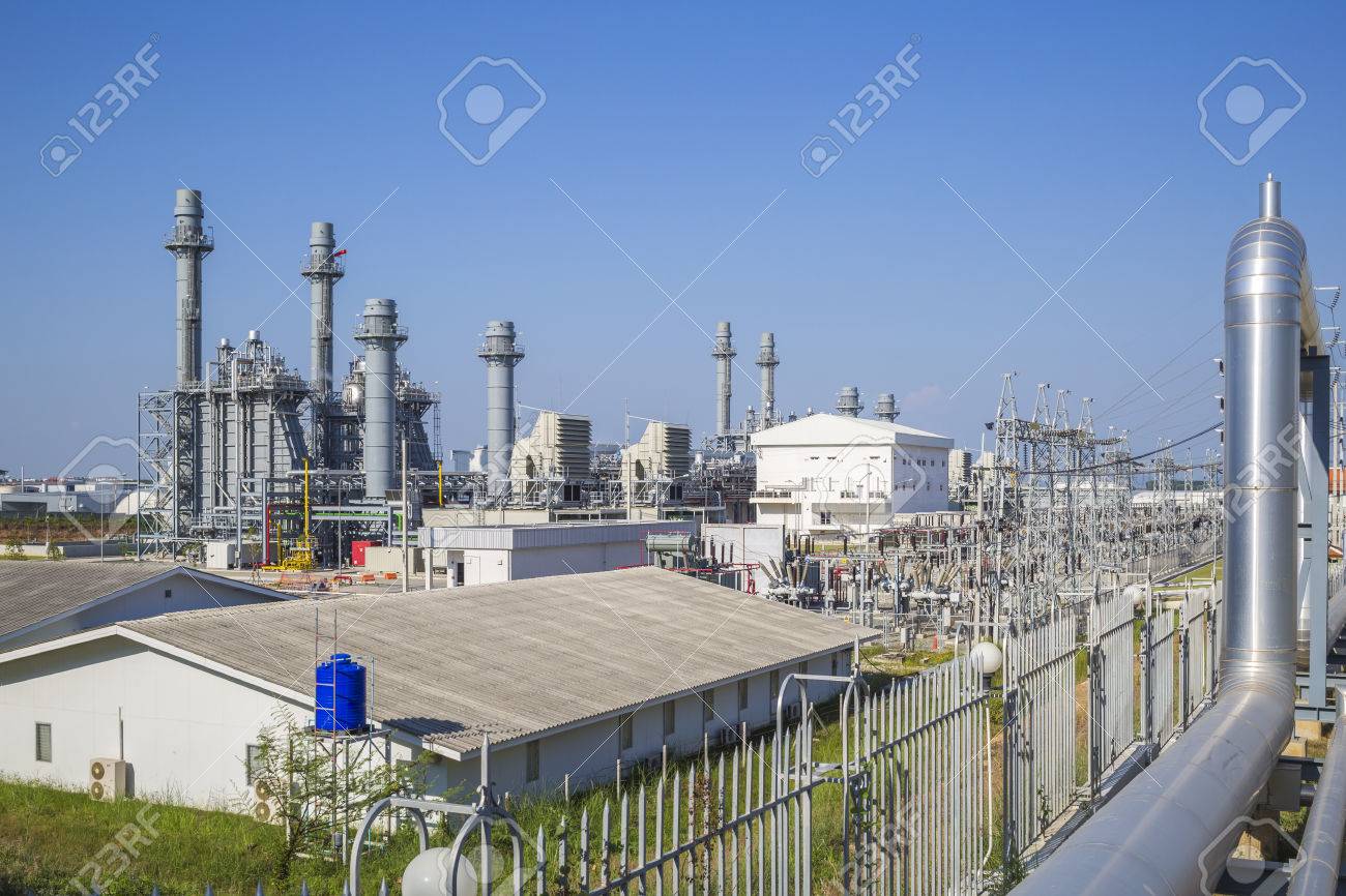 Gas turbine power plant with blue sky , Eastern of Thailand - 41943954 Gas turbine power plant with blue sky , Eastern of Thailand - 41943954