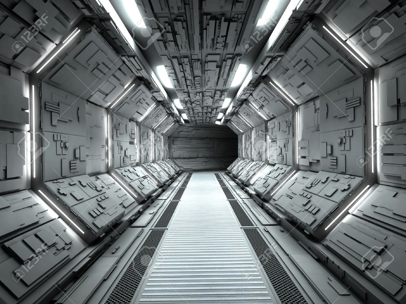 Futuristic spaceship interior 3d rendering - 54875085 Futuristic spaceship interior 3d rendering - 54875085