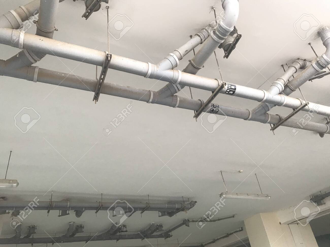 Pvc Plumbing Works For Toilet And Bathroom Constructed Under The Slab Concrete With Fittings Like Elbows Tee Coupler Etc Stock Photo Picture And Royalty Free Image Image 146498061