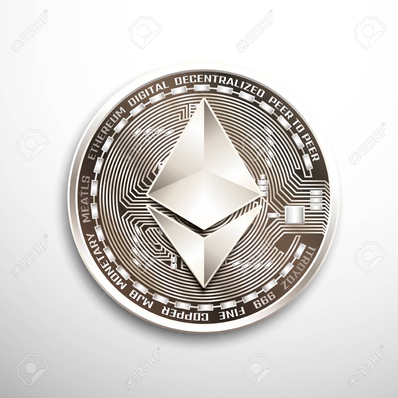 Ethereum Silver Coin. Royalty Free SVG, Cliparts, Vectors, and Stock  Illustration. Image 99688304.