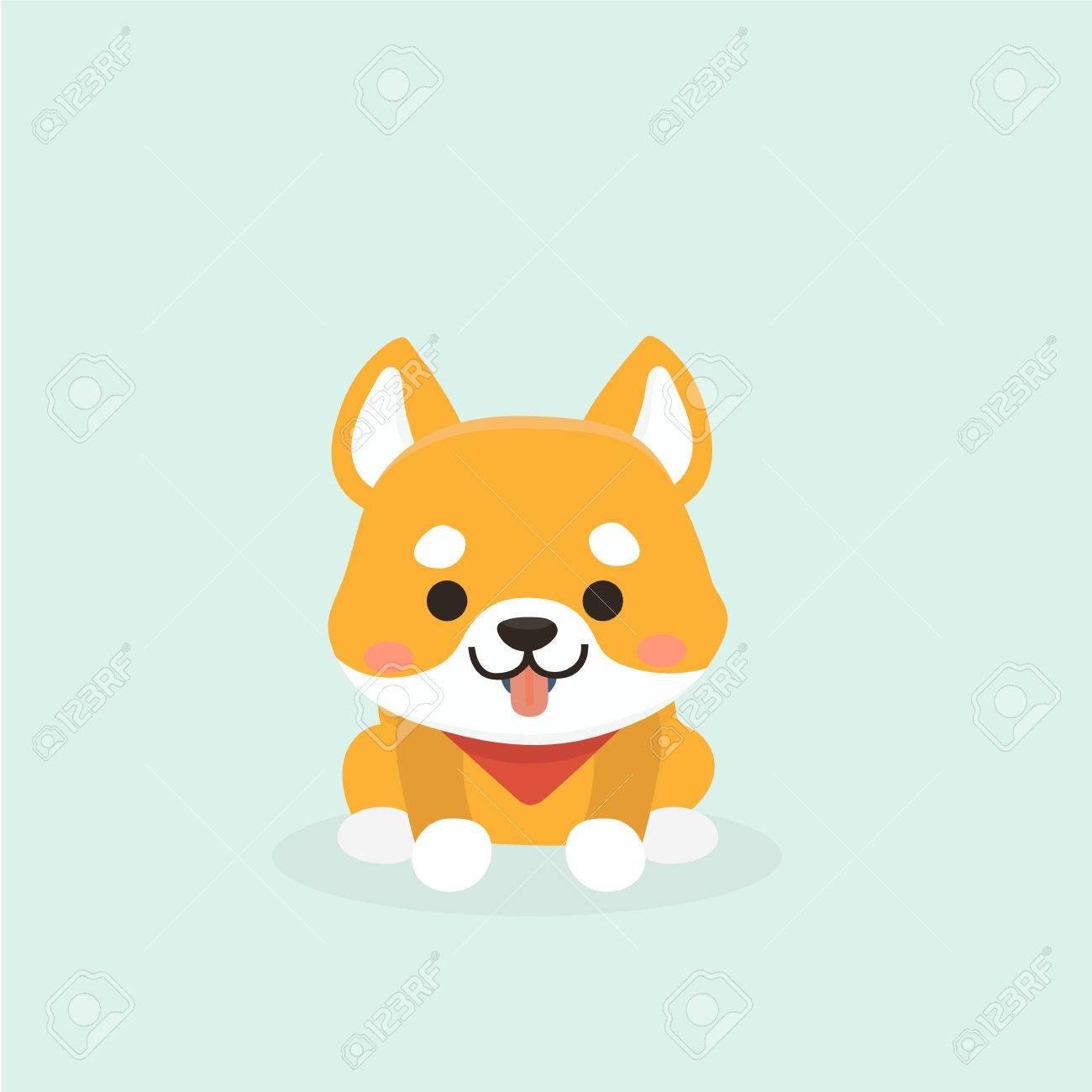 Vector Illustration Of Cute Shiba Inu Dog Royalty Free Cliparts Vectors And Stock Illustration Image