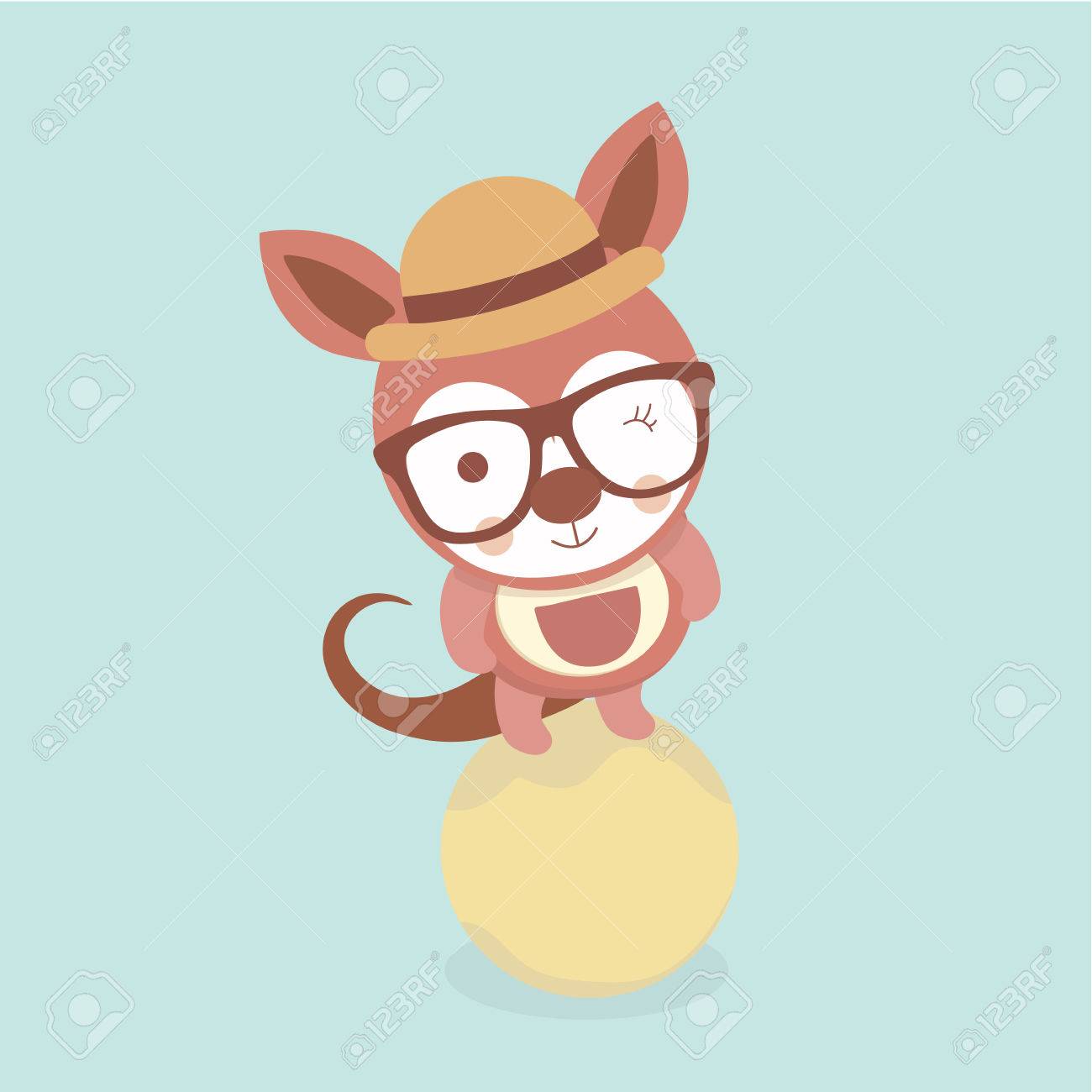 かわいい様式化された漫画のカンガルーのイラスト のイラスト素材 ベクタ Image