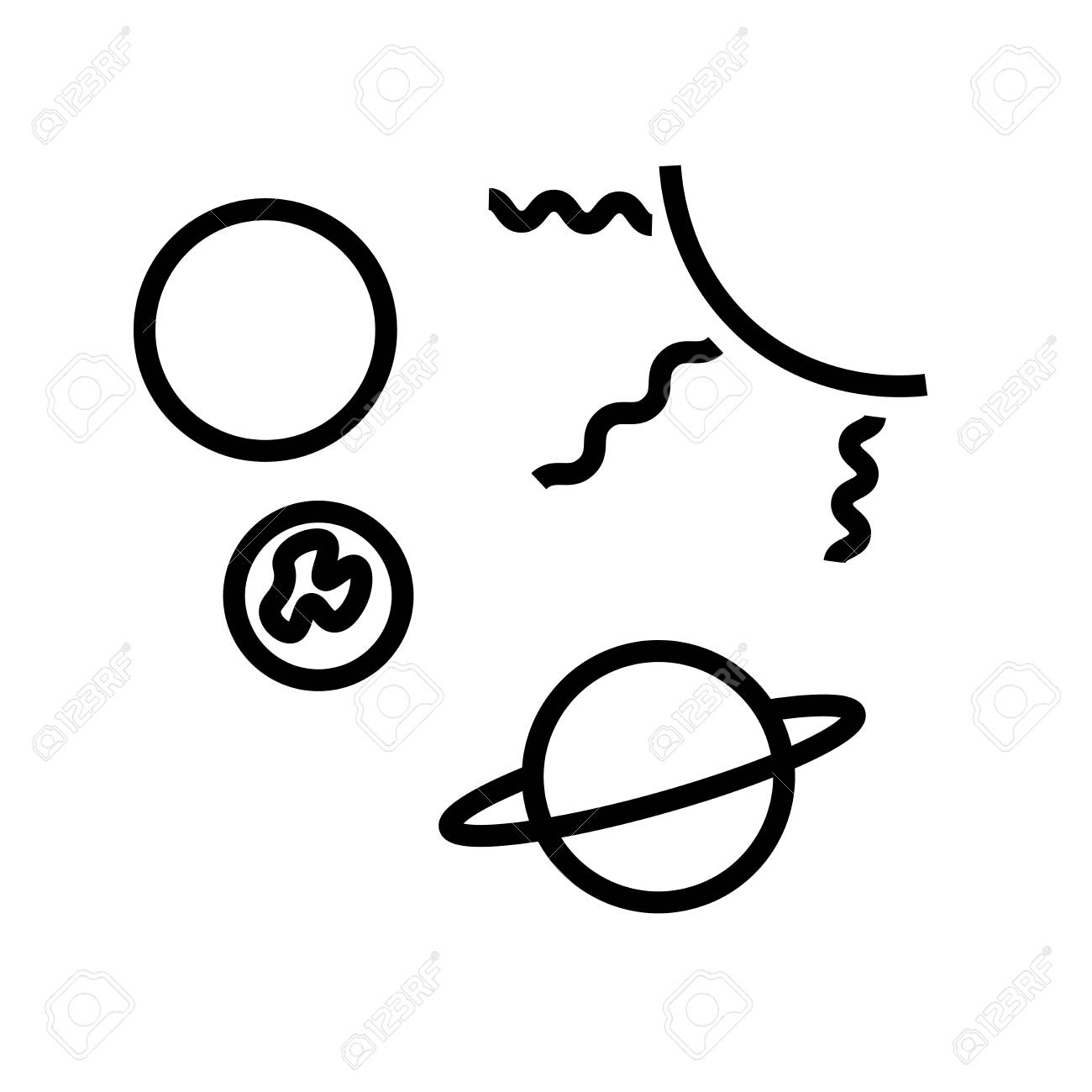 Solar System Planets Icon Vector Isolated On White Background