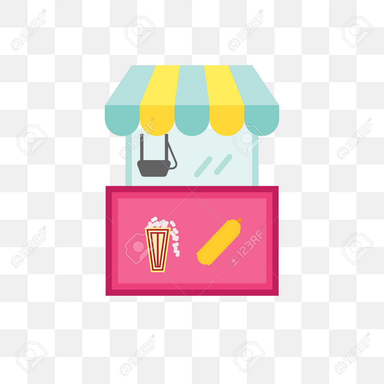 Food Cart Vector Icon Isolated On Transparent Background Food