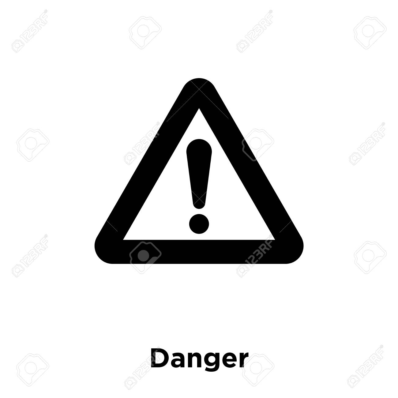 Danger Icon Vector Isolated On White Background Logo Concept Of Danger Sign On Transparent Background Filled Black Symbol Royalty Free Cliparts Vectors And Stock Illustration Image 112360838