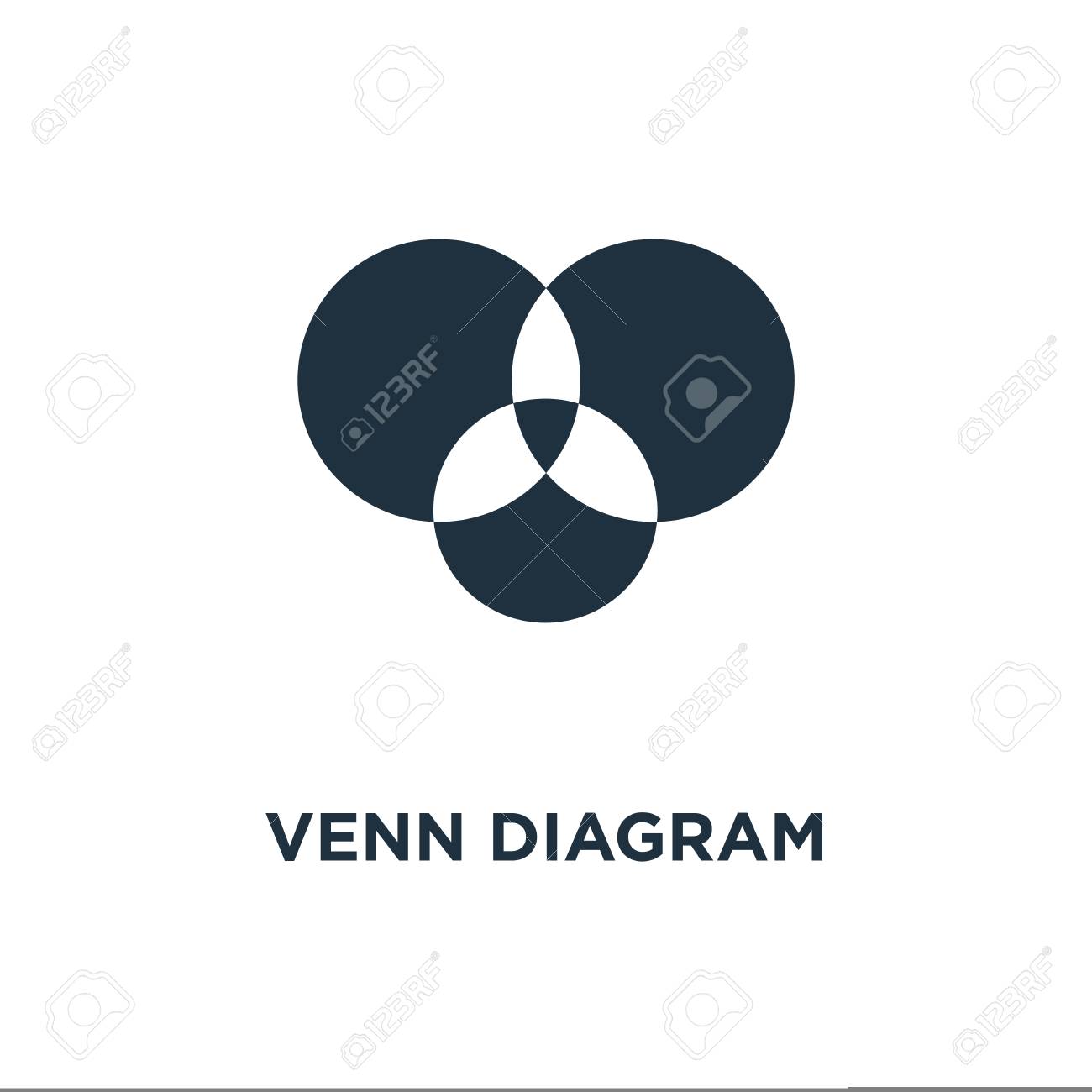 venn diagram icon black filled vector illustration venn diagram venn diagram icon