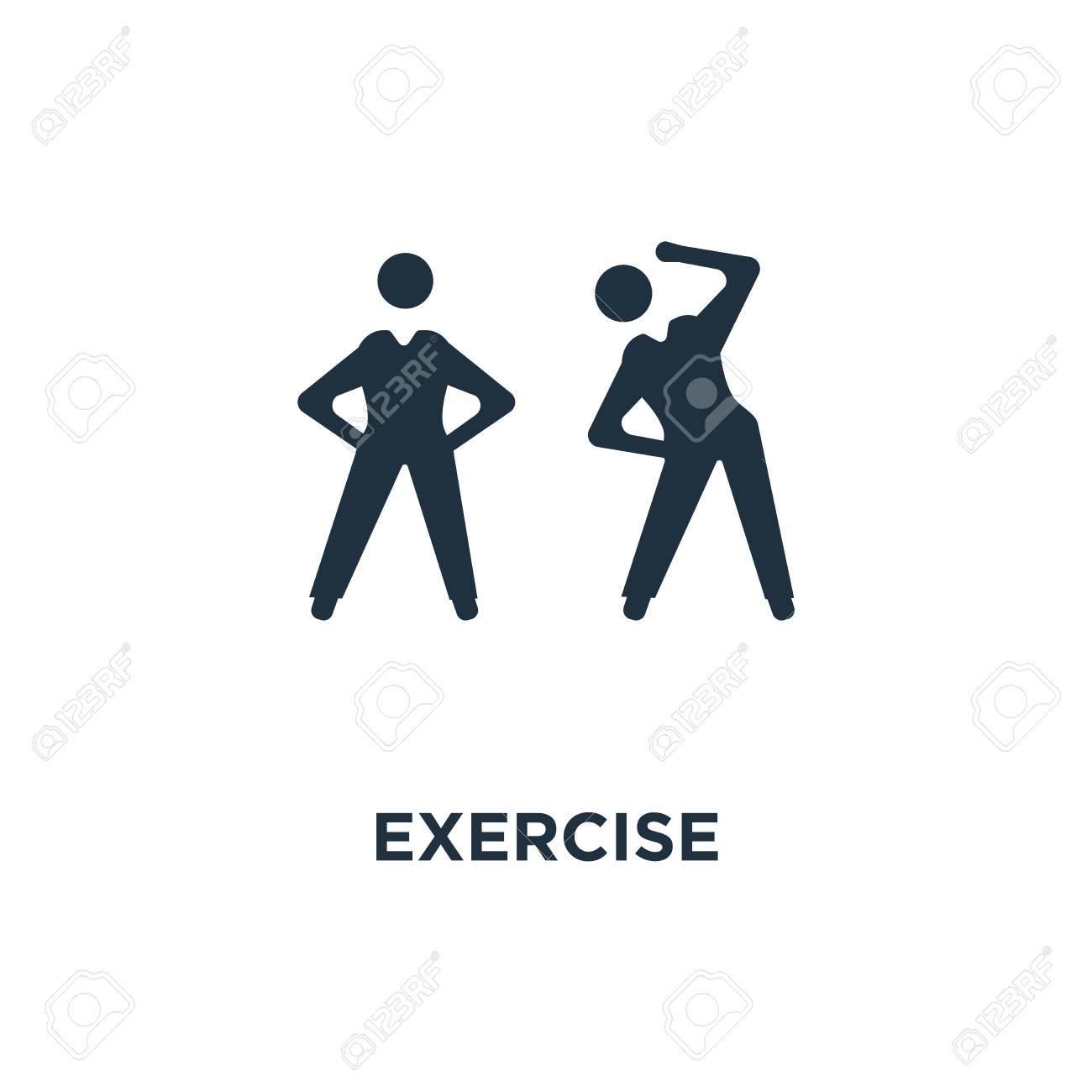 Exercise Icon. Black Filled Vector Illustration. Exercise Symbol