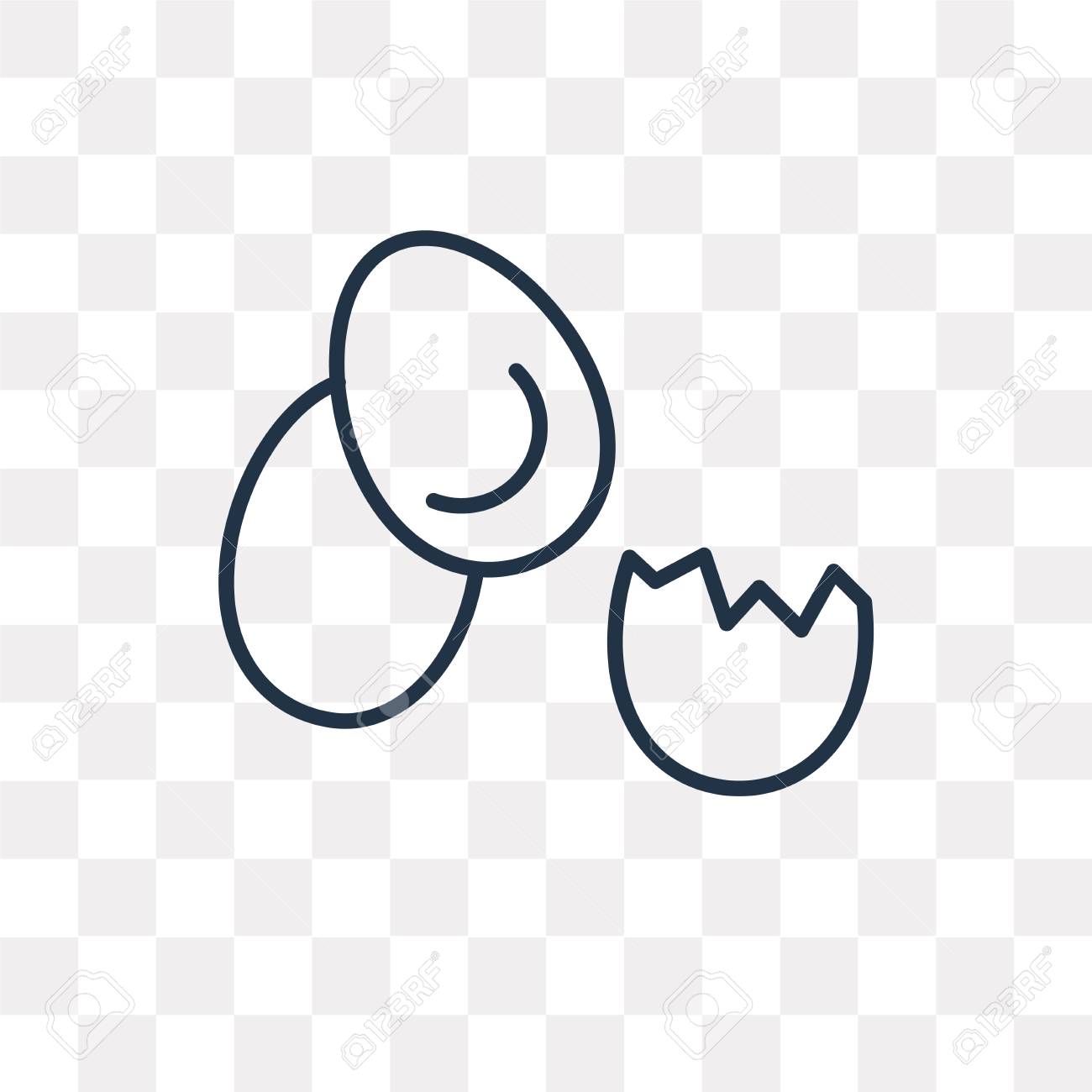 egg vector outline icon isolated on transparent background high