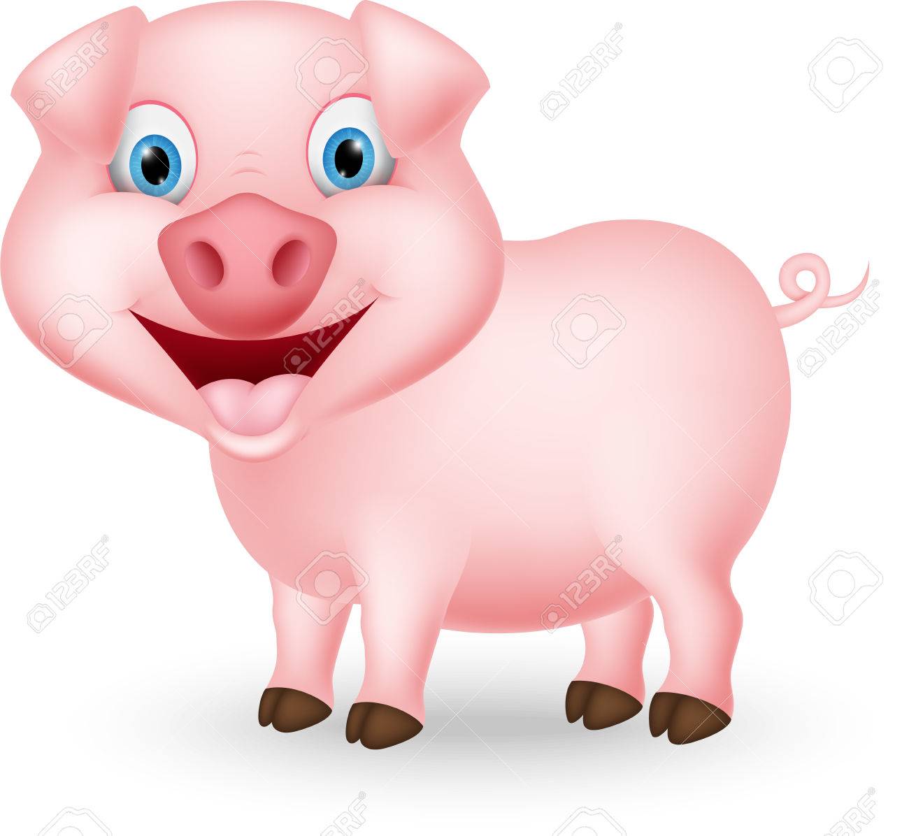 かわいいブタの漫画のイラスト素材 ベクタ Image