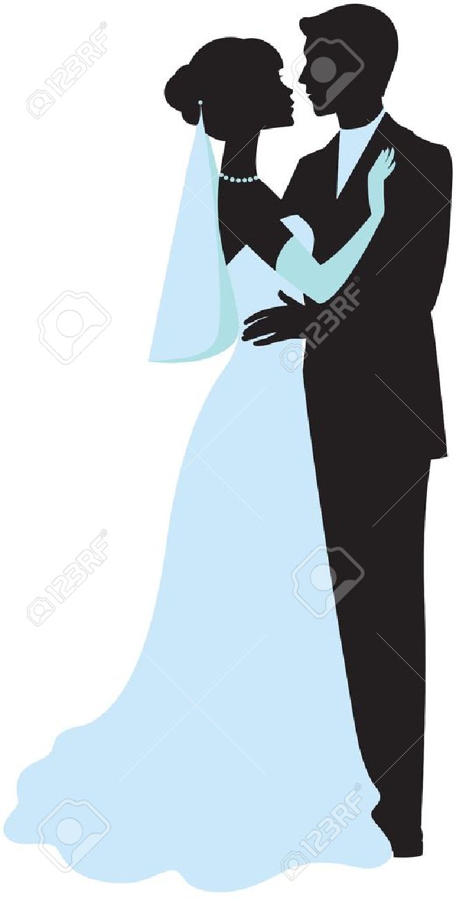 新郎新婦のシルエット のイラスト素材 ベクタ Image