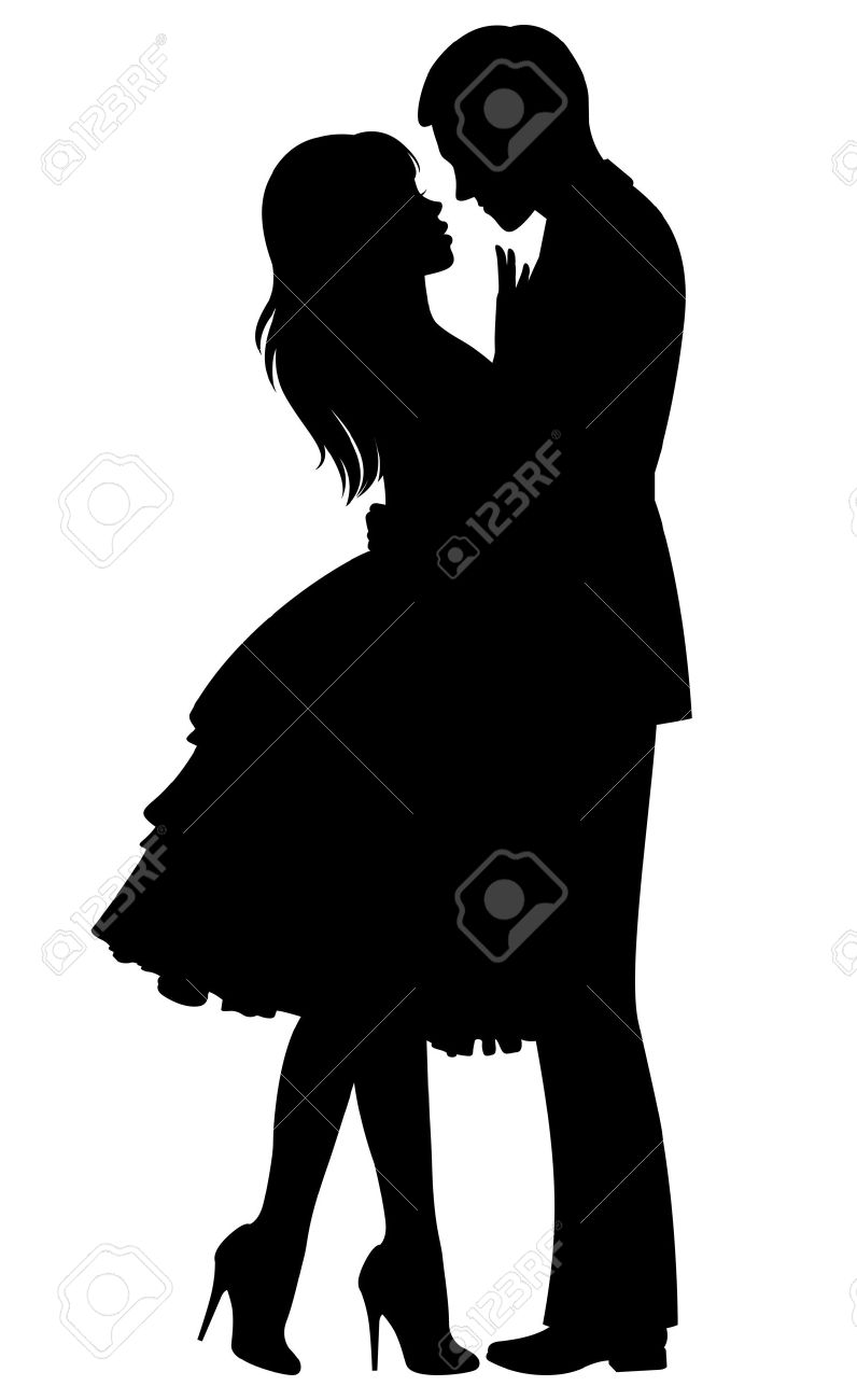Stock vector illustration of a silhouette of loving couple hugging - 35804678 Stock vector illustration of a silhouette of loving couple hugging - 35804678