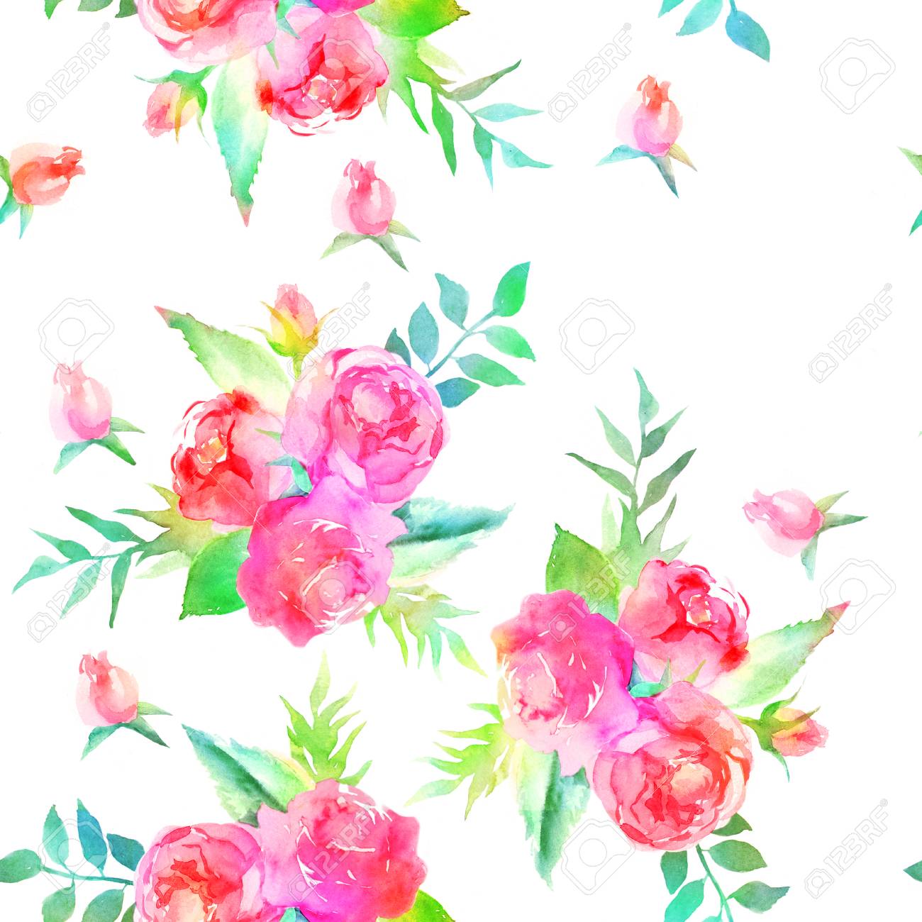 Patron De Fondo Transparente Con Dibujos Acuarela De Flores Y Rosas De Acuarela En Flor Flores Coloridas De La Coleccion Floral De La Acuarela Diseno Para La Invitacion La Boda Las Tarjetas